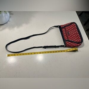 Vera Bradley Crossbody Red Paisley Navy Blue Trim